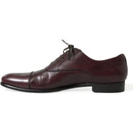 Dolce & Gabbana Bordeaux Leather Men Formal Derby Dress Shoes MV5519-44
