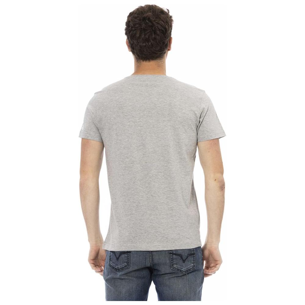 Trussardi Action Gray Cotton Men T-Shirt Trussardi Action Gray
