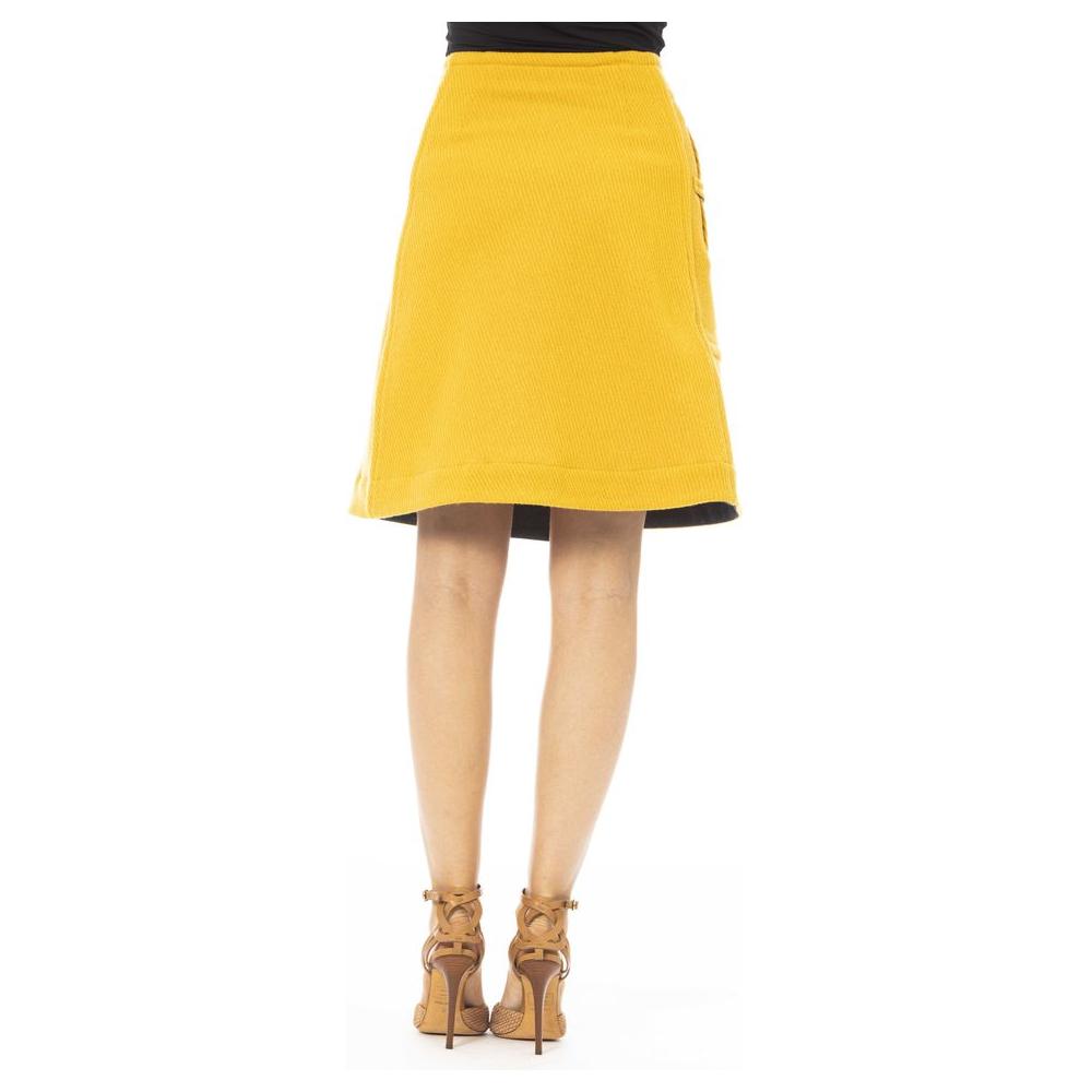 Jacob Cohen Yellow Wool Women Skirt JA-24196-IT40|S