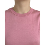 Dolce & Gabbana Pink Crew Neck Cropped Sleeveless Tank Top TSH84520-48