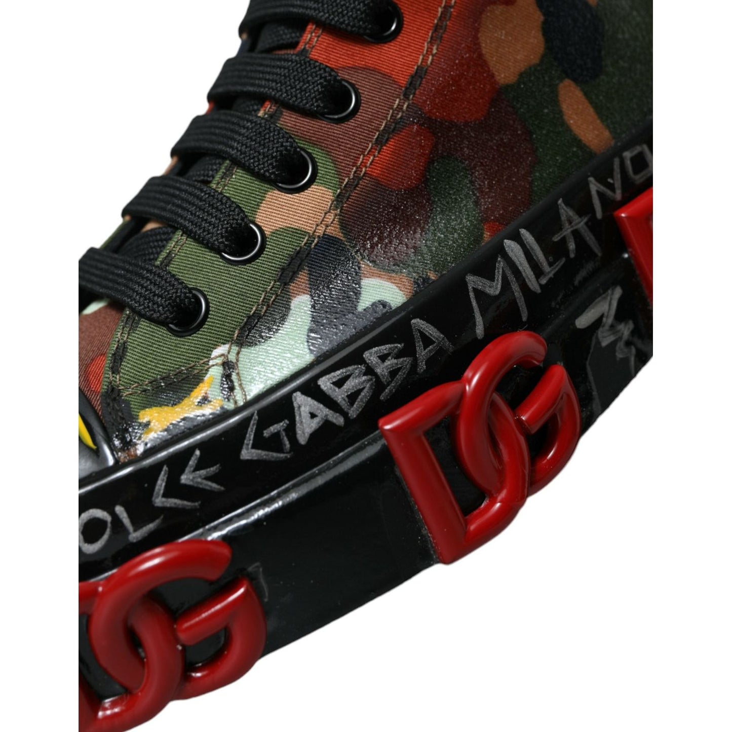 Dolce & Gabbana Multicolor High-Top Sneakers with Luxe Appeal Dolce & Gabbana Black