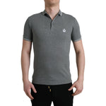 Dolce & Gabbana Gray Collared Short Sleeve Crown T-shirt TSH84578-44