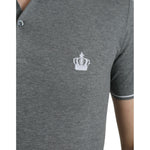 Dolce & Gabbana Gray Collared Short Sleeve Crown T-shirt TSH84578-44
