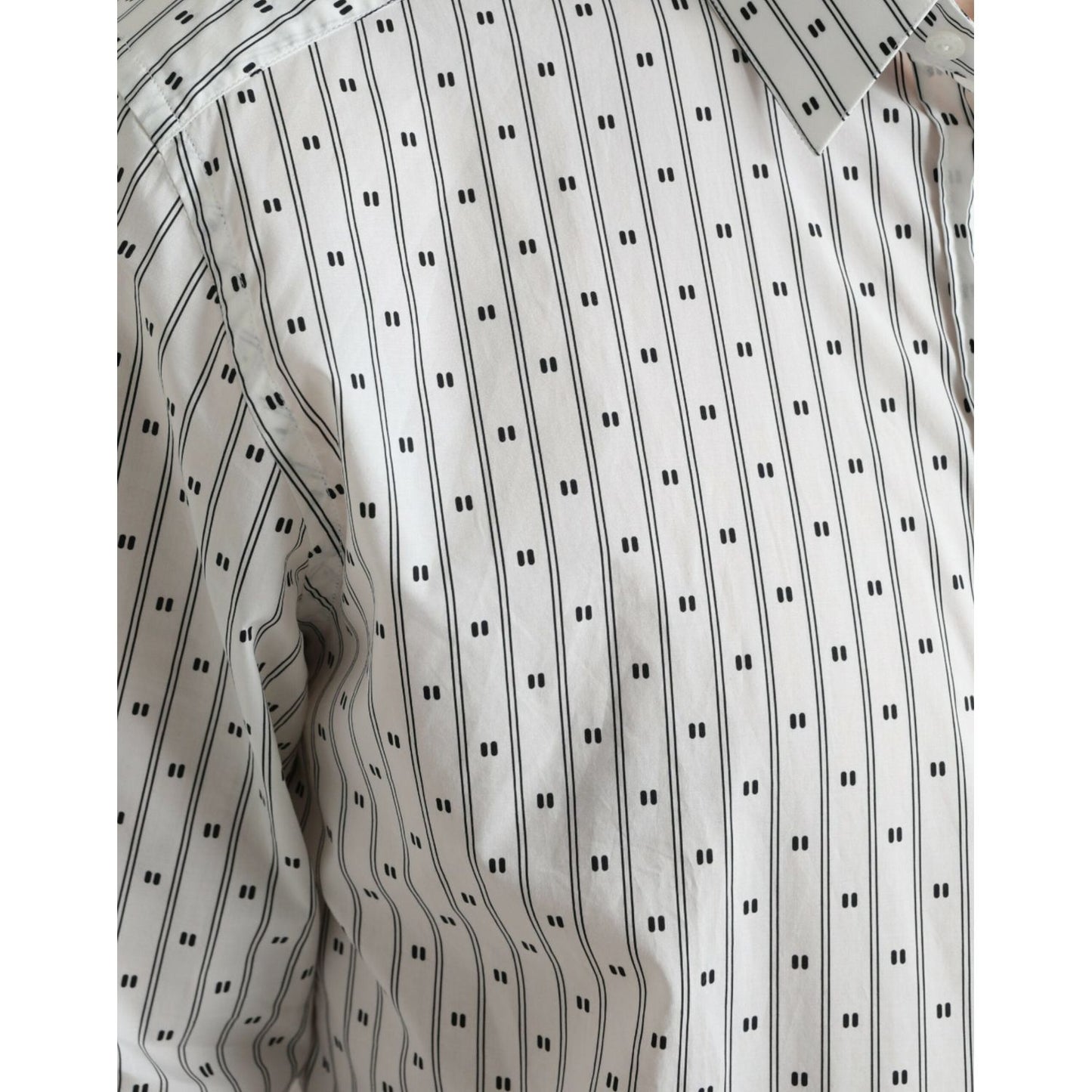 Dolce & Gabbana Elegant White Cotton Slim Fit Dress Shirt Dolce & Gabbana Gray