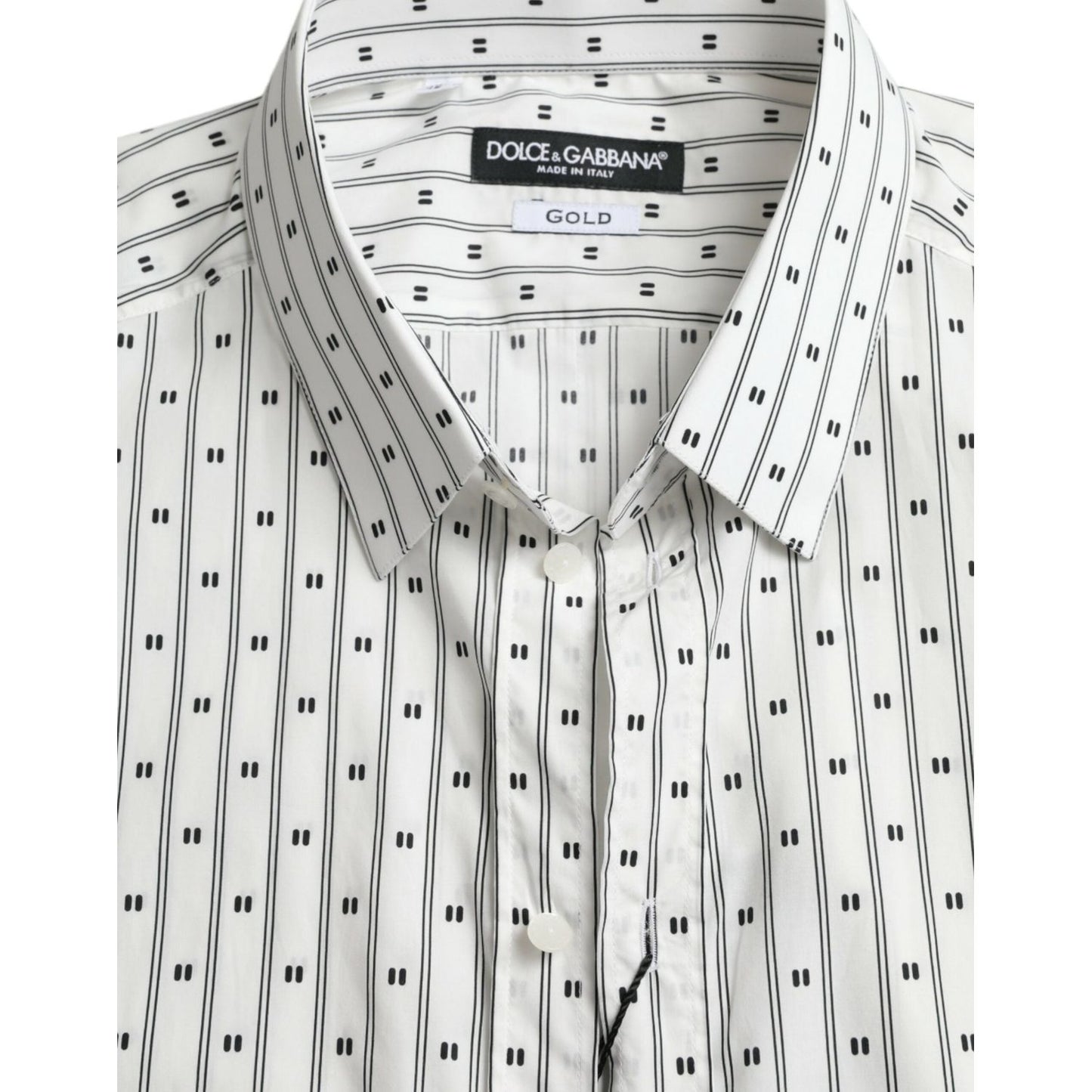 Dolce & Gabbana Elegant White Cotton Slim Fit Dress Shirt Dolce & Gabbana Light Gray