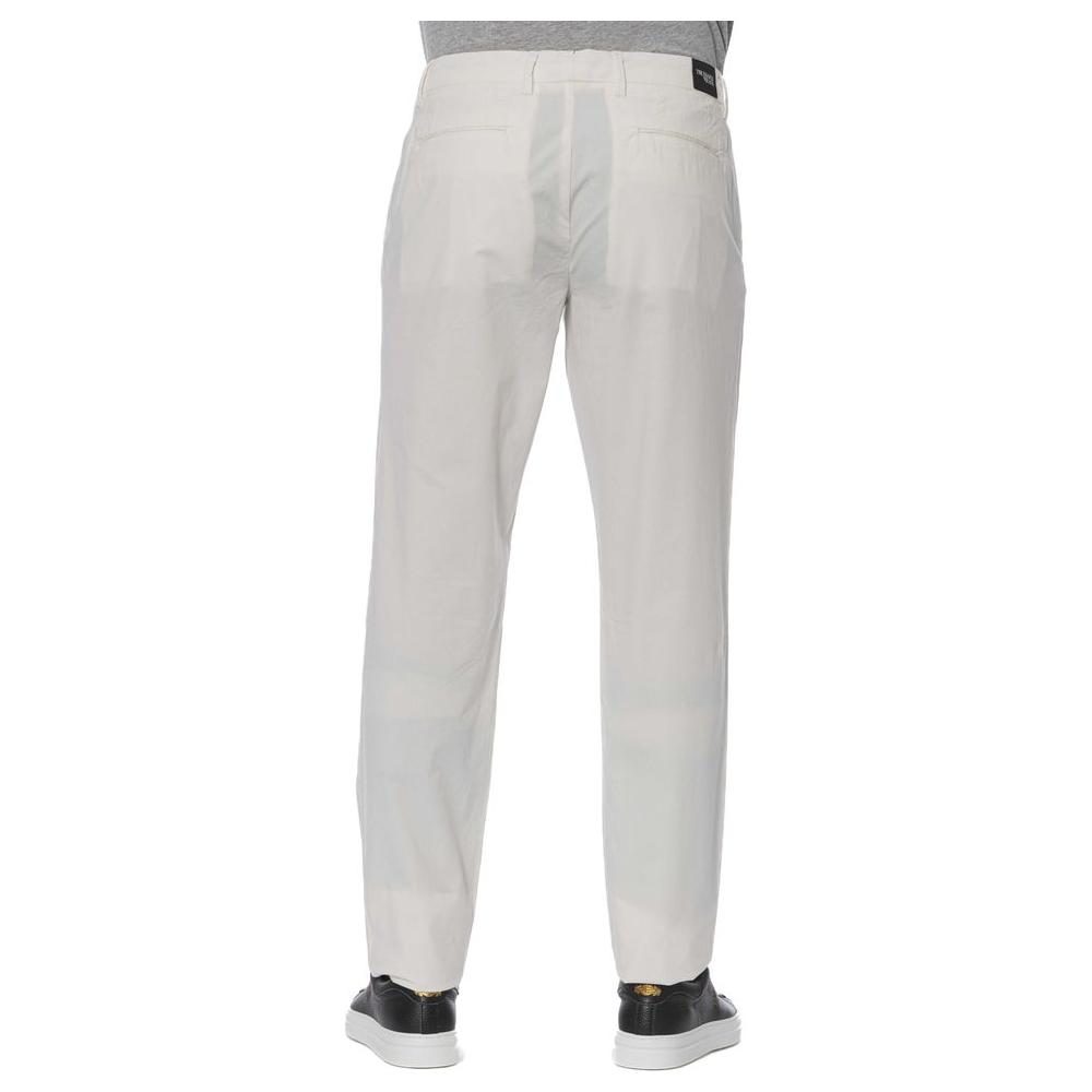 Trussardi Jeans White Cotton Men Pants Trussardi Jeans Gray