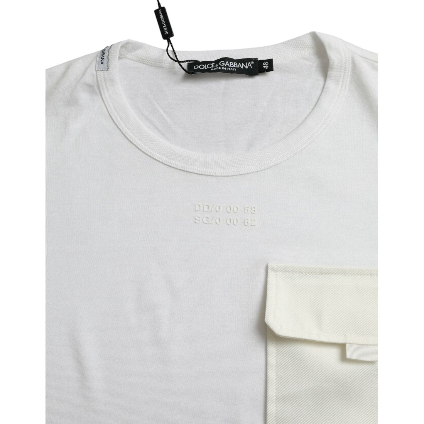 Dolce & Gabbana Elegant White Crew Neck Cotton Tee Dolce & Gabbana Light Gray