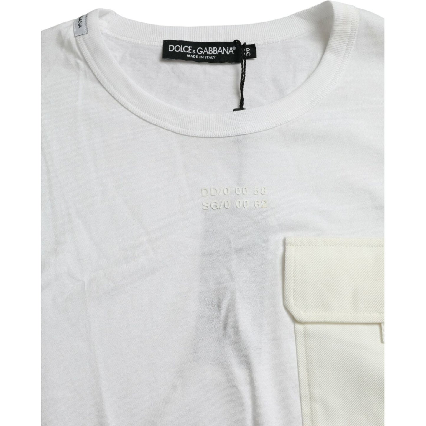 Dolce & Gabbana Elegant White Crew Neck Cotton Tee Dolce & Gabbana Light Gray