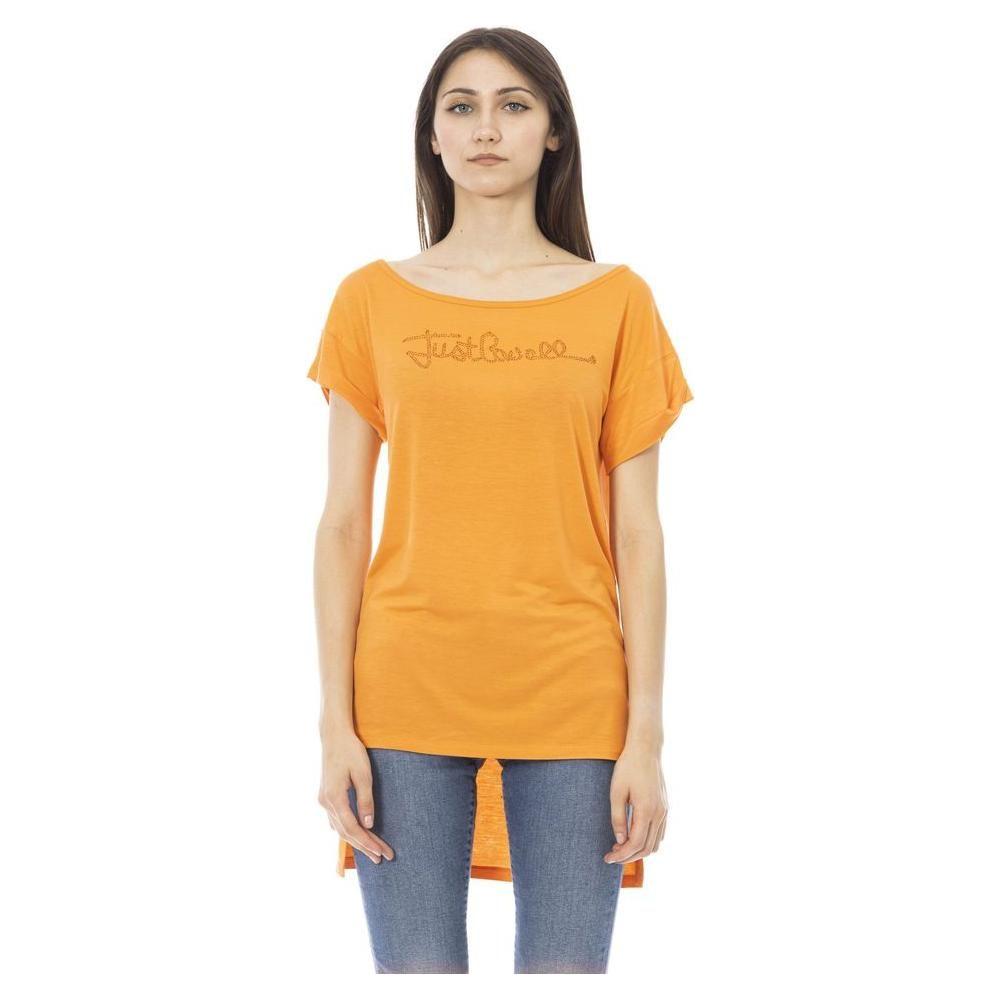 Just Cavalli Orange Cotton Women Top JU-24215-S