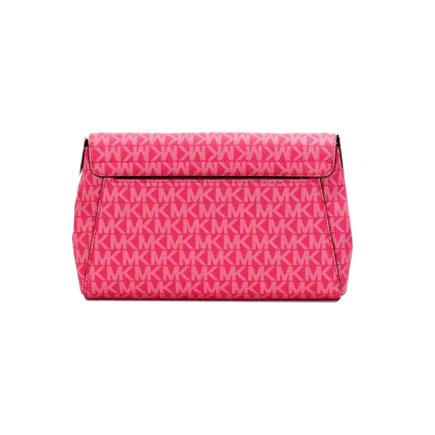 Michael Kors Jet Set Medium Electric Pink Convertible Pouchette Crossbody Bag Michael Kors Pale Violet Red