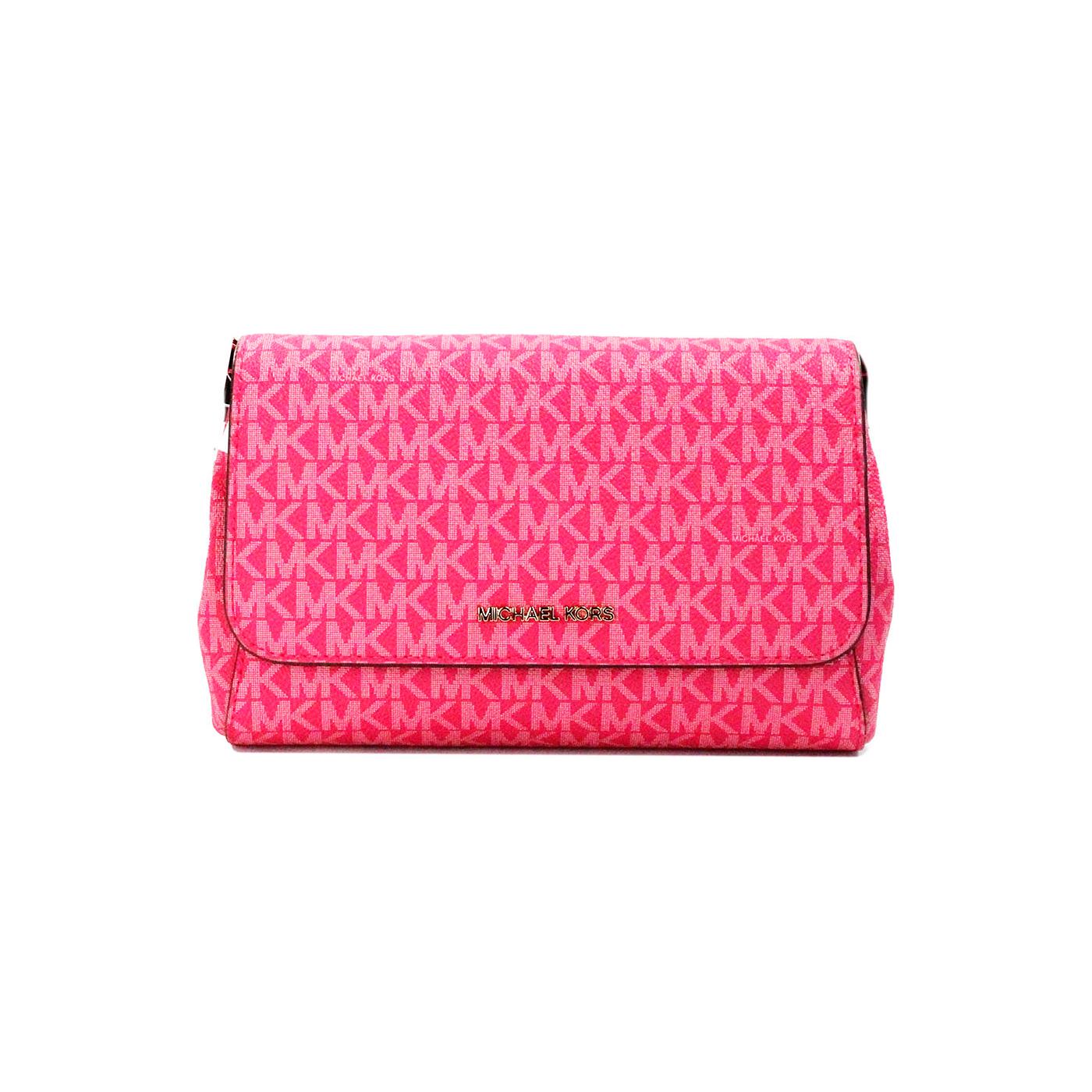 Michael Kors Jet Set Medium Electric Pink Convertible Pouchette Crossbody Bag Michael Kors Pale Violet Red