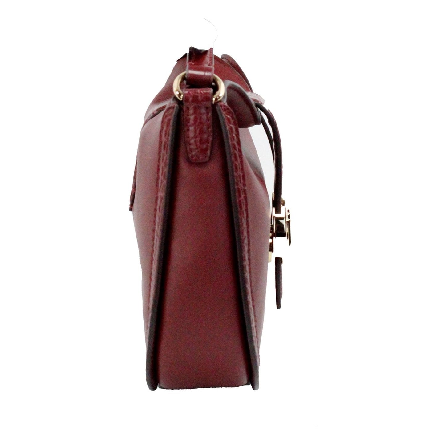 Michael Kors Gabby Small Dark Cherry Leather Foldover Hobo Crossbody Bag Michael Kors Saddle Brown