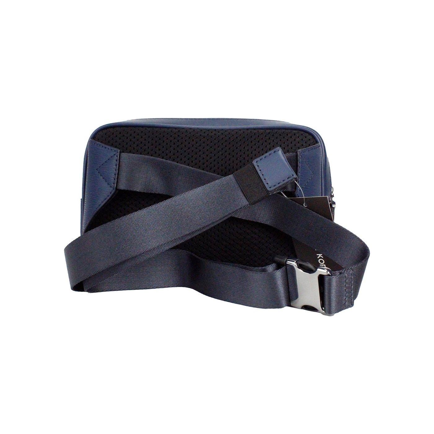 Michael Kors Cooper Small Navy Blue Smooth Leather Double Zip Belt Bag Michael Kors Dark Slate Gray