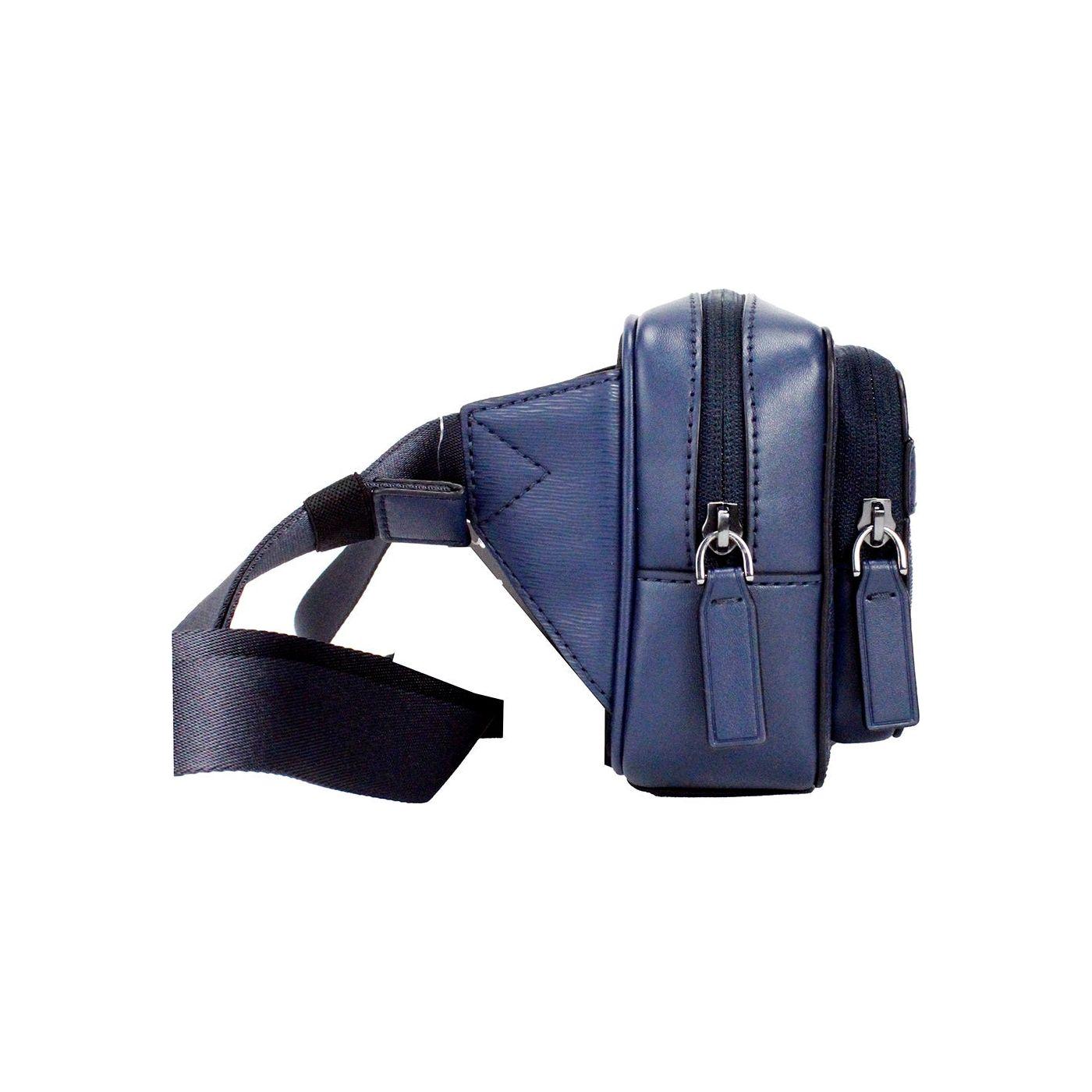 Michael Kors Cooper Small Navy Blue Smooth Leather Double Zip Belt Bag Michael Kors Dark Slate Gray