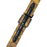 Dolce & Gabbana Gold Leather Jacquard Silver Metal Buckle Belt BEL9101-90