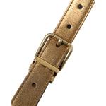Dolce & Gabbana Metallic Gold Calf Leather Metal Buckle Belt BEL9115-85