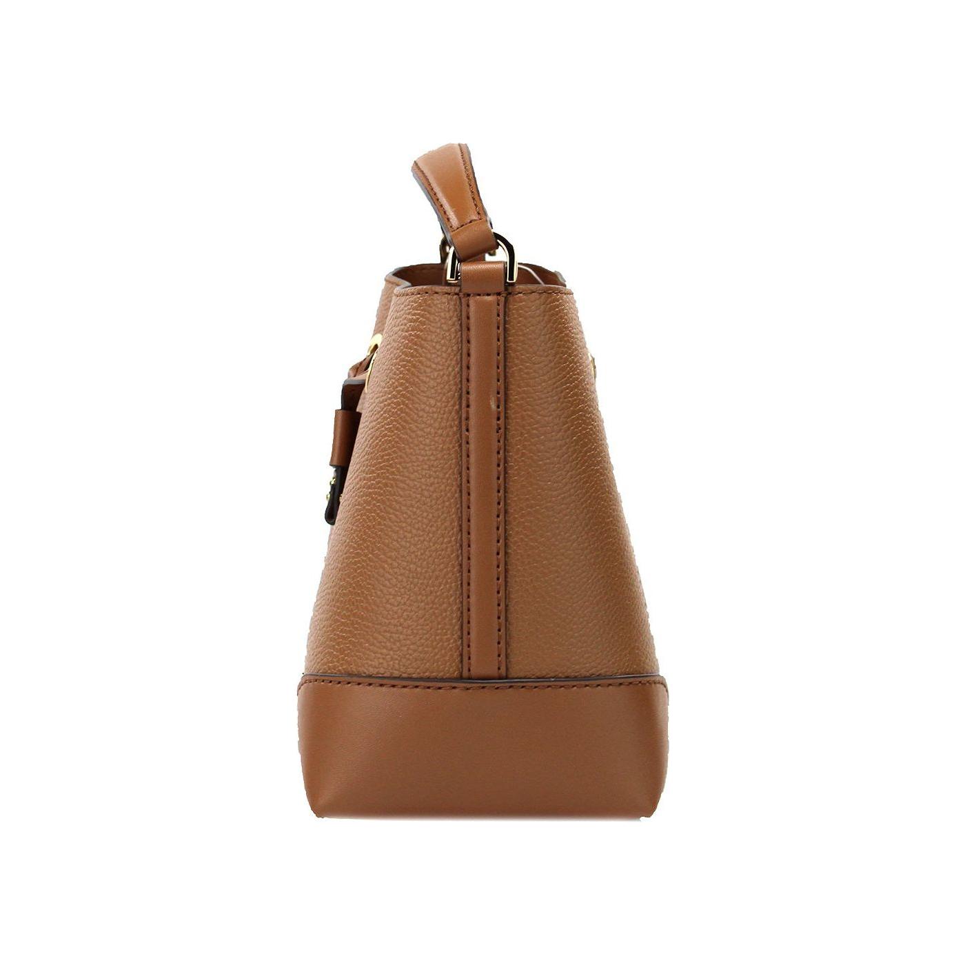 Michael Kors Mercer Small Luggage Pebbled Leather Bucket Crossbody Bag Purse Michael Kors Sienna