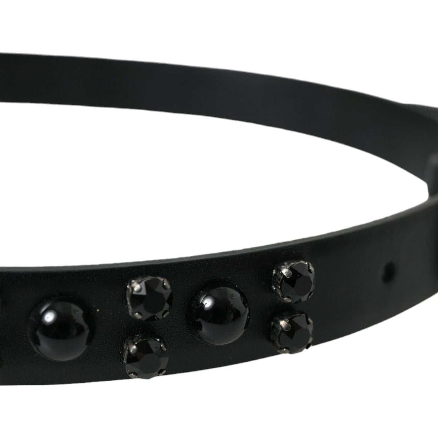 Dolce & Gabbana Engraved Logo Leather Waist Belt Dolce & Gabbana Black