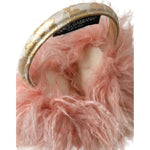 Dolce & Gabbana Pink Shearling Fur Winter Warmer Headband Ear Muffs SMY101312-One size