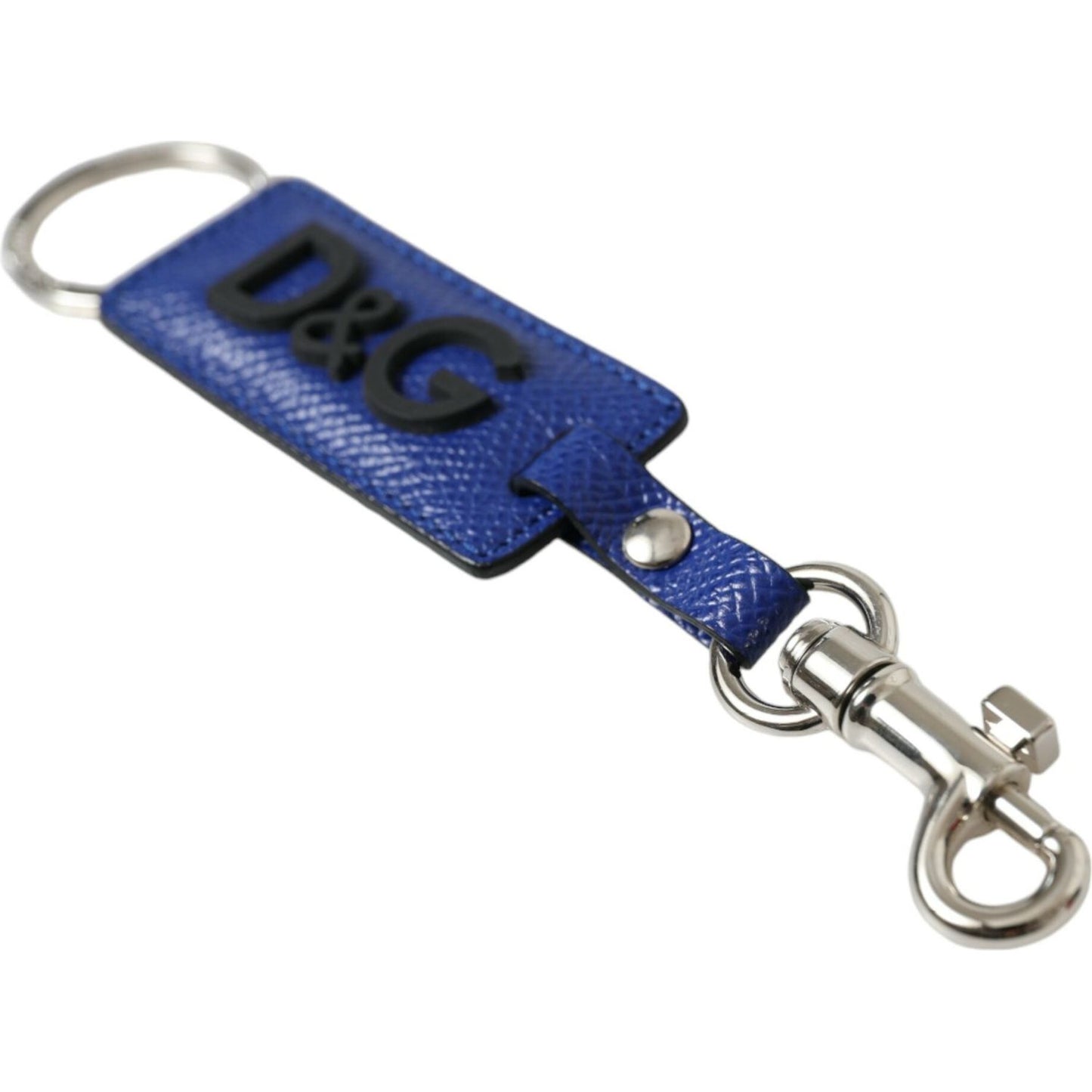 Dolce & Gabbana Elegant Blue Trifold Calf Leather Key Holder Dolce & Gabbana Dark Slate Blue