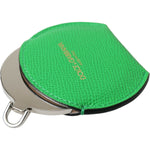 Dolce & Gabbana Green Calfskin Leather Round Logo Hand Mirror Holder SMY101353