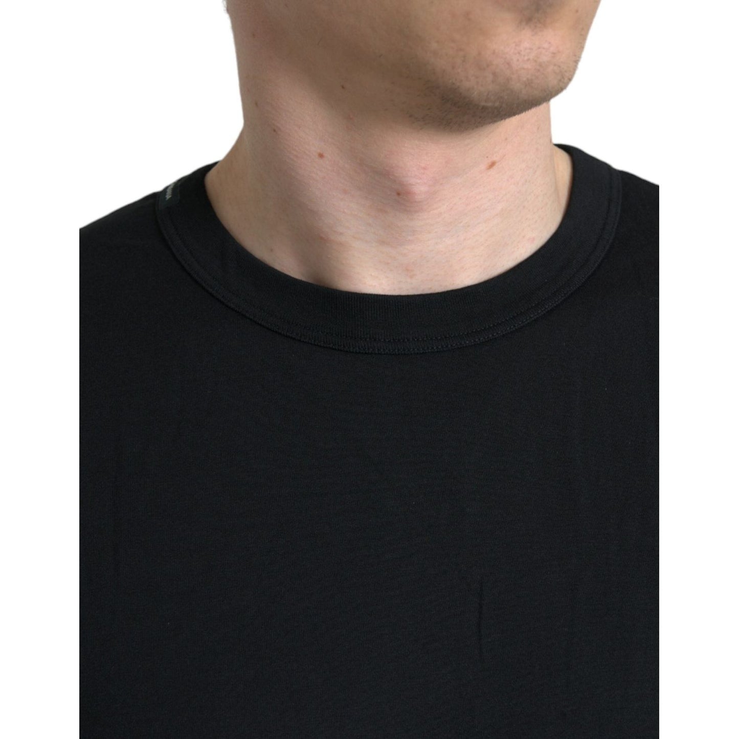 Dolce & Gabbana Elegant Embossed Logo Cotton Tee Dolce & Gabbana Black