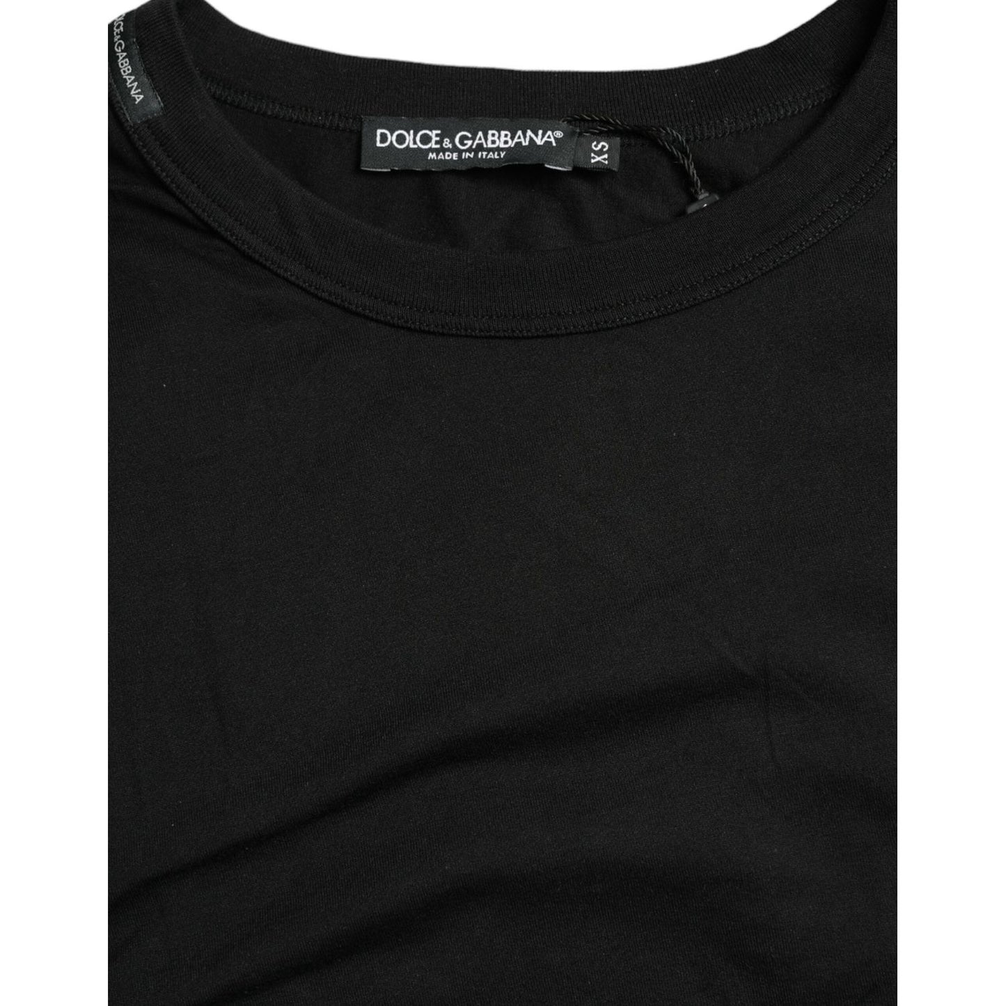 Dolce & Gabbana Elegant Embossed Logo Cotton Tee Dolce & Gabbana Black