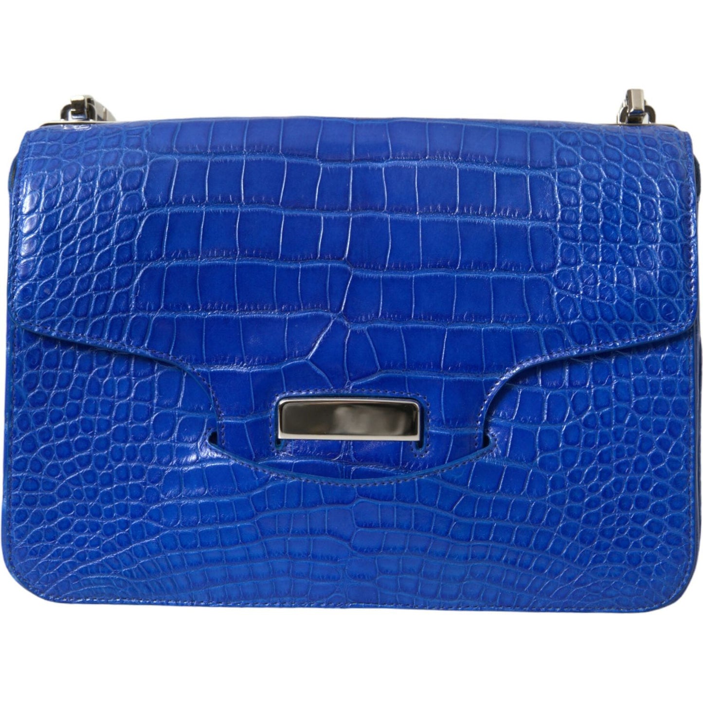 Balenciaga Chic Alligator Skin Chain Shoulder Bag Balenciaga Dark Slate Blue