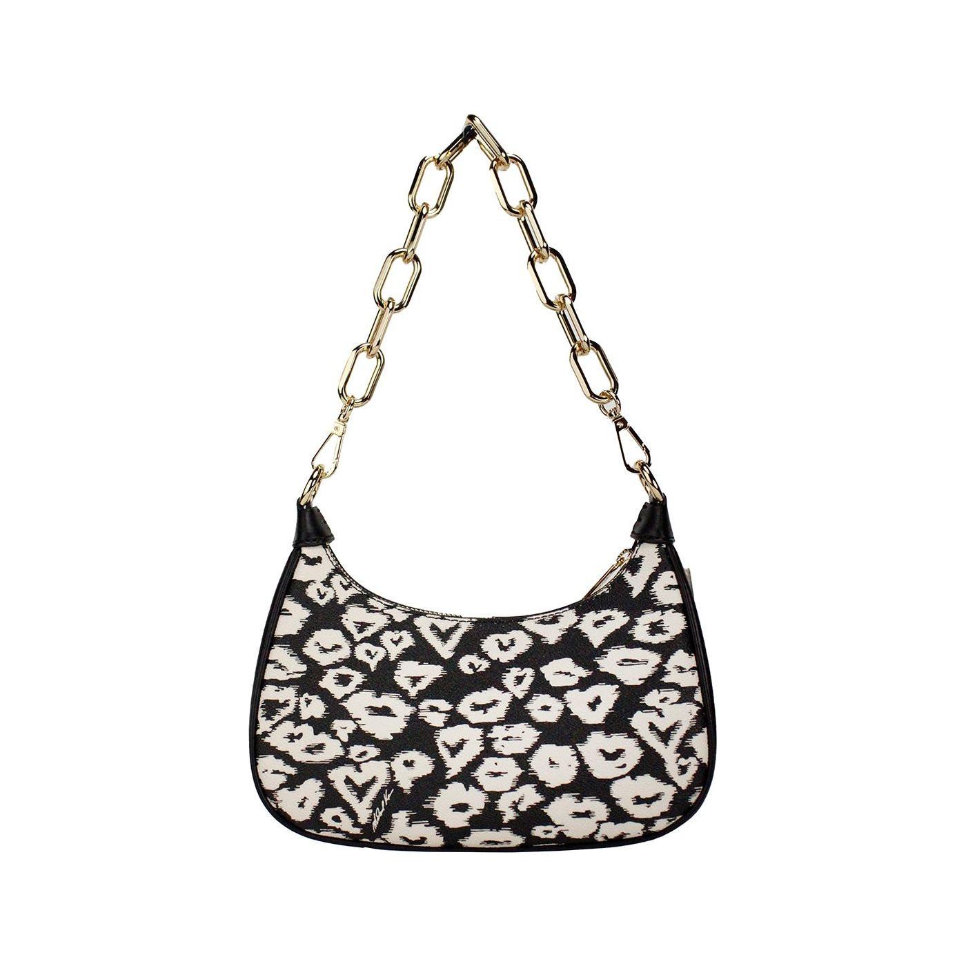 Michael Kors Cora Medium Heart Print PVC Zip Pouchette Crossbody Bag Michael Kors Black