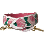 Dolce & Gabbana White Floral Leather Accessory Shoulder Strap WMB312#