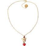 Dolce & Gabbana Gold Brass Chain Dog Heart Pendant Charm Necklace SMY101382