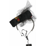Dolce & Gabbana Black Strawberry Sicily Crystal Mesh Net Headband Diadem SMY101429