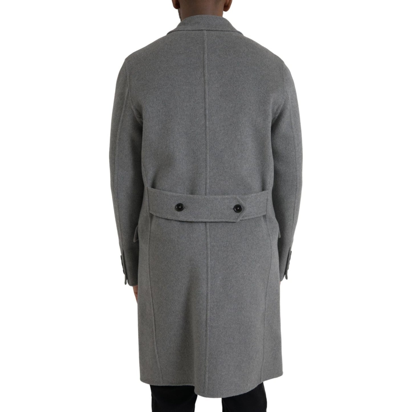 Dolce & Gabbana Gray Double Trench Coat Cashmere Jacket Dolce & Gabbana Dim Gray
