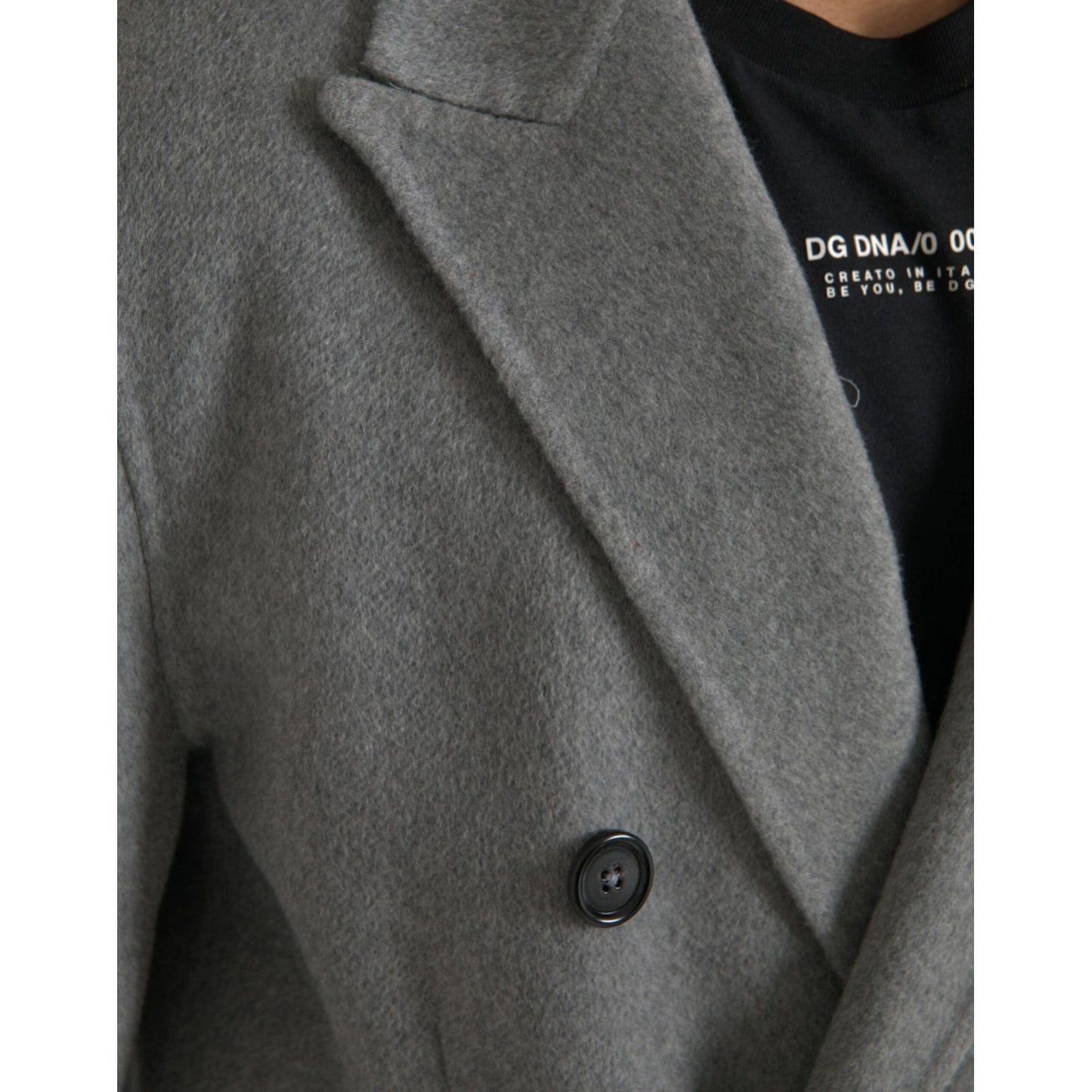 Dolce & Gabbana Gray Double Trench Coat Cashmere Jacket Dolce & Gabbana Dark Slate Gray