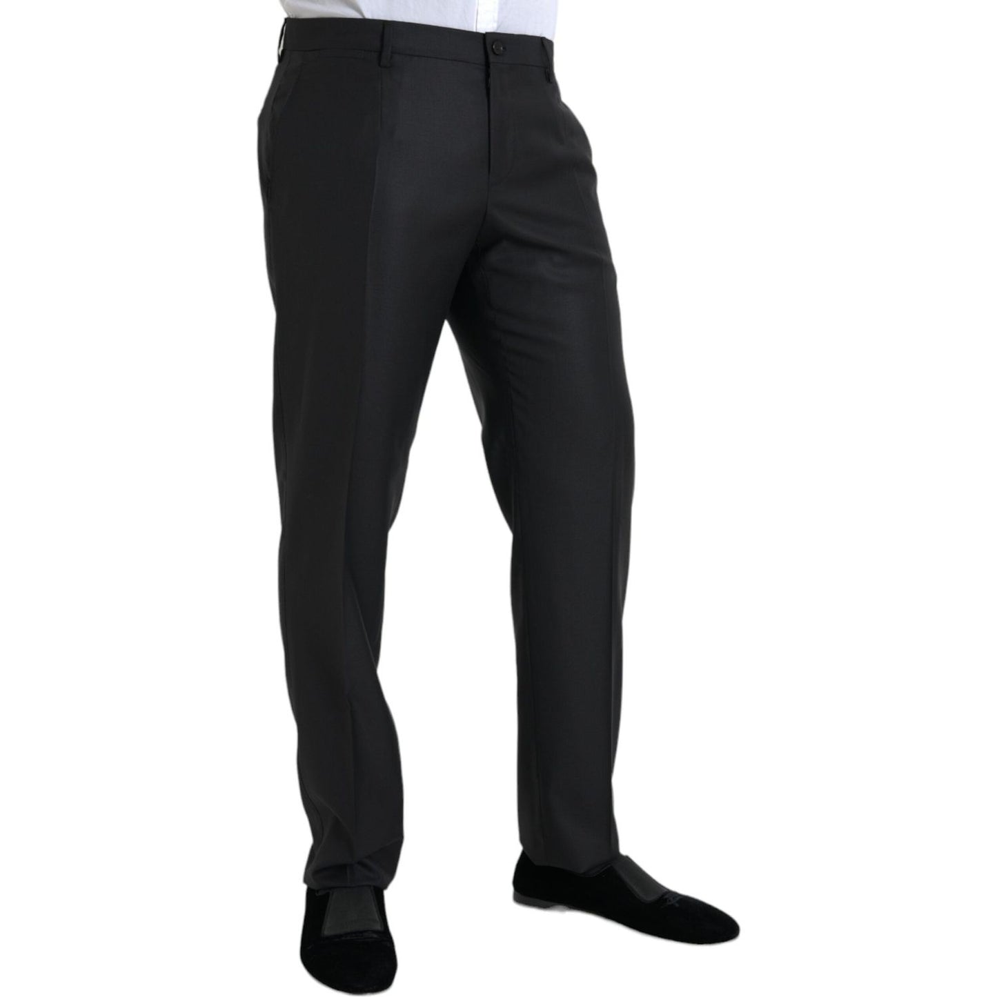 Dolce & Gabbana Black Wool Silk Skinny Dress Pants PAN75326-54