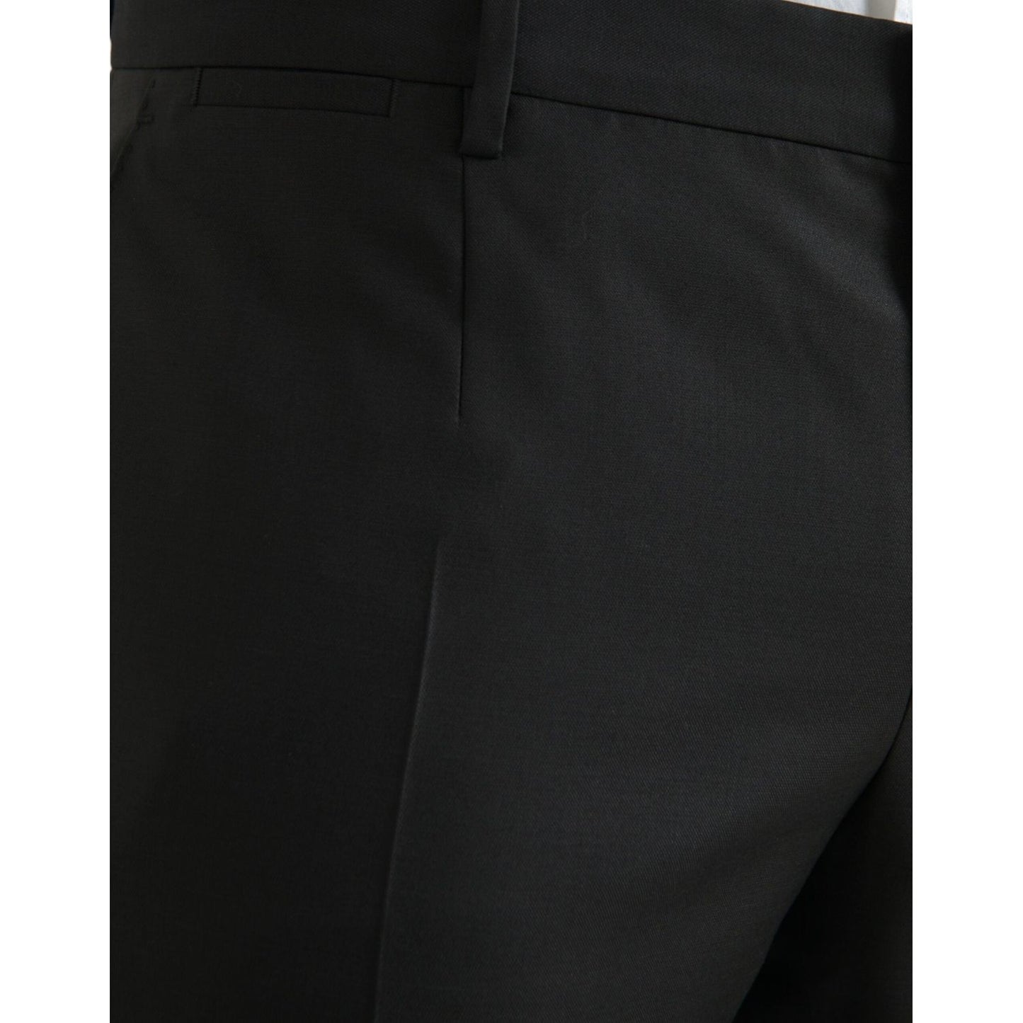 Dolce & Gabbana Black Wool Silk Skinny Dress Pants PAN75326-54