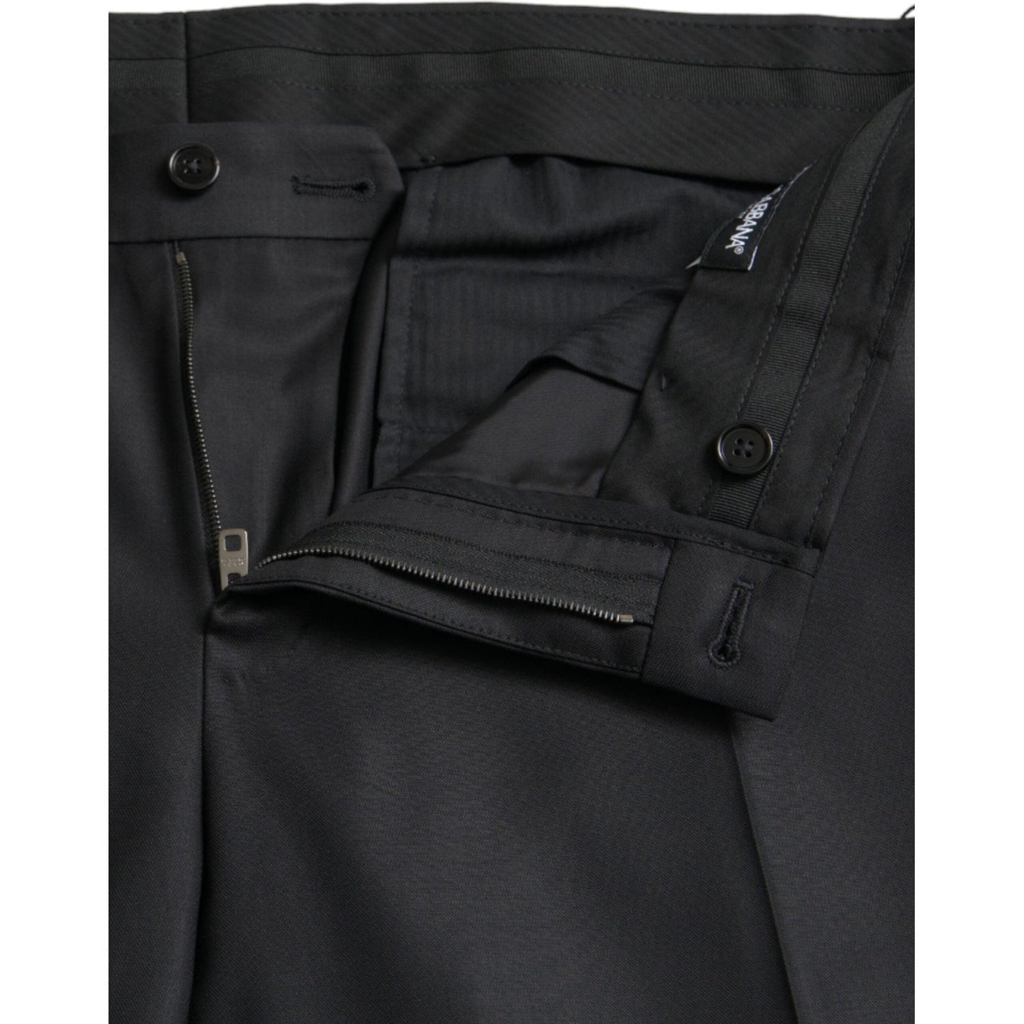 Dolce & Gabbana Black Wool Silk Skinny Dress Pants PAN75326-54