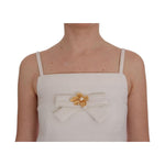 Dolce & Gabbana White Wool Stretch Brooch Shift Dress SIG60226-4