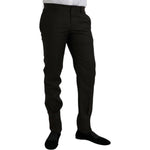 Dolce & Gabbana Dark Brown Wool Slim Fit Formal Pants PAN75302-48