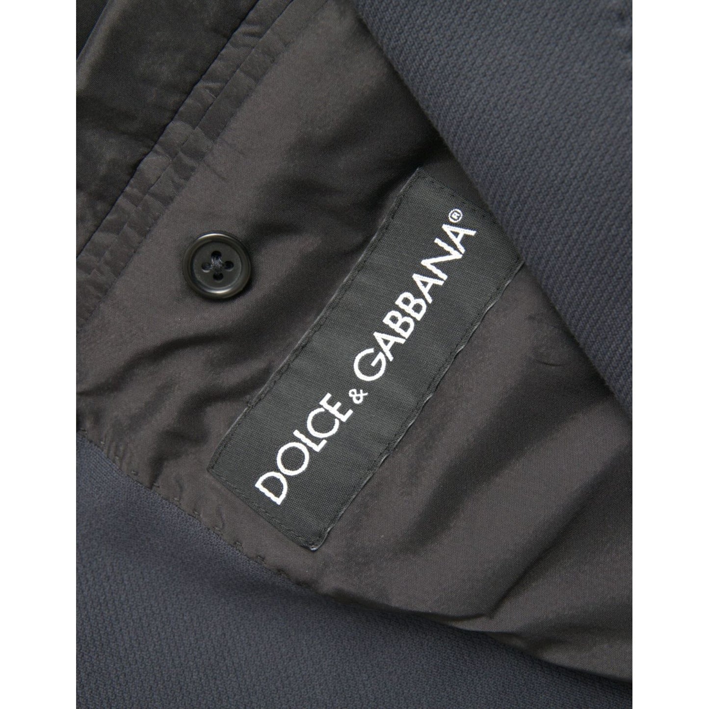 Dolce & Gabbana Dark Blue Cotton Single Breasted Coat Blazer Dolce & Gabbana Dark Slate Gray