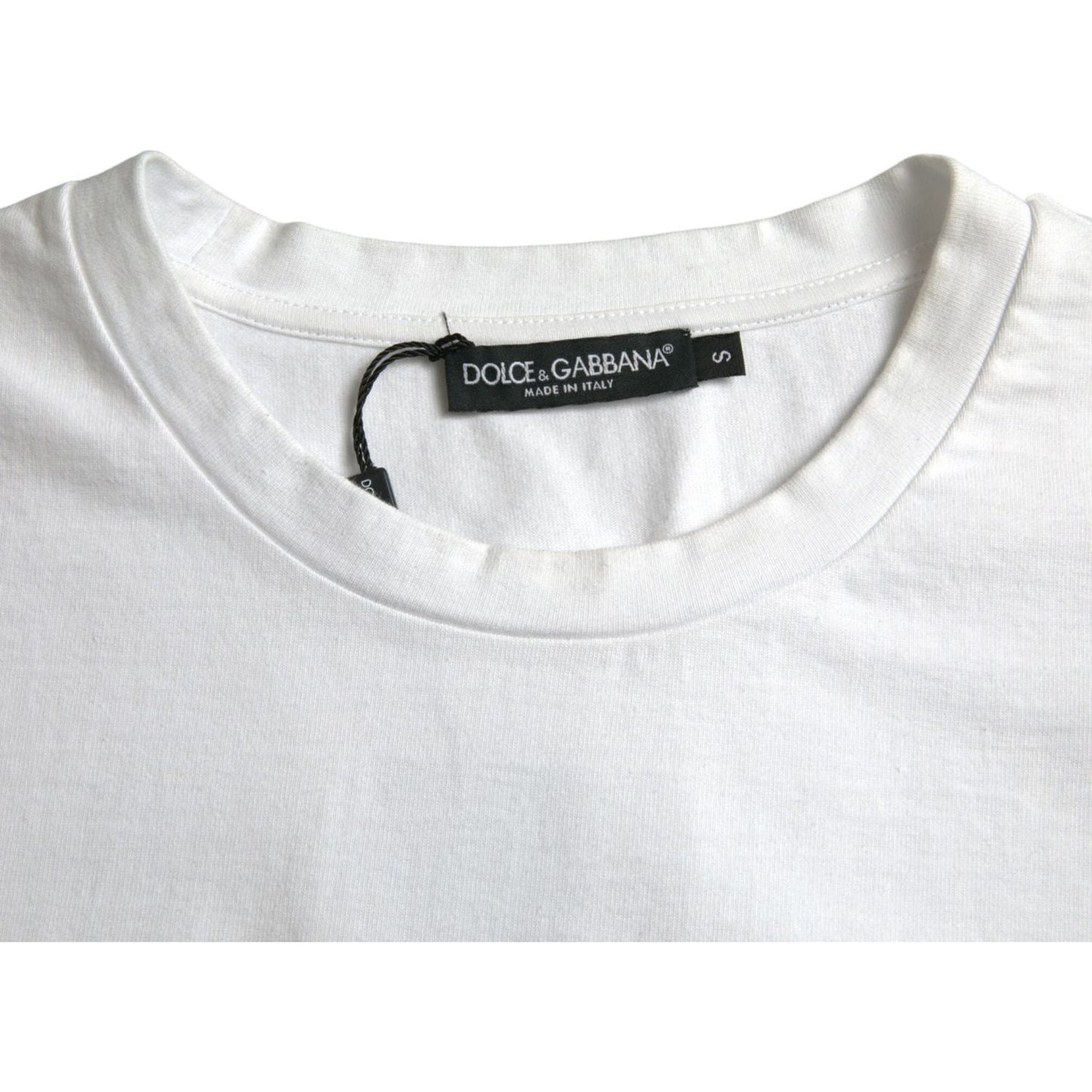 Dolce & Gabbana White Amor Heart Cotton Crewneck Short Sleeve T-shirt Dolce & Gabbana Light Gray