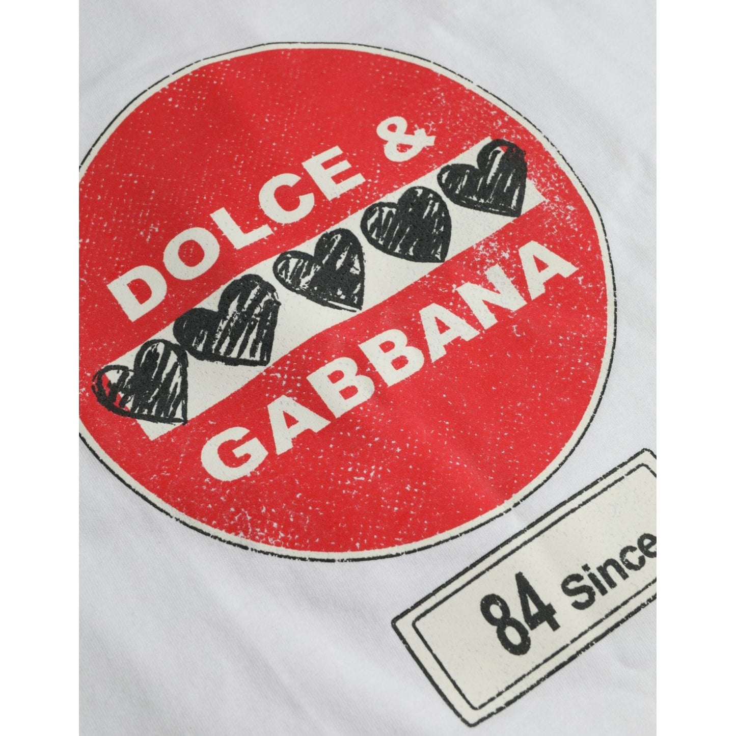 Dolce & Gabbana White Amor Heart Cotton Crewneck Short Sleeve T-shirt Dolce & Gabbana Light Gray