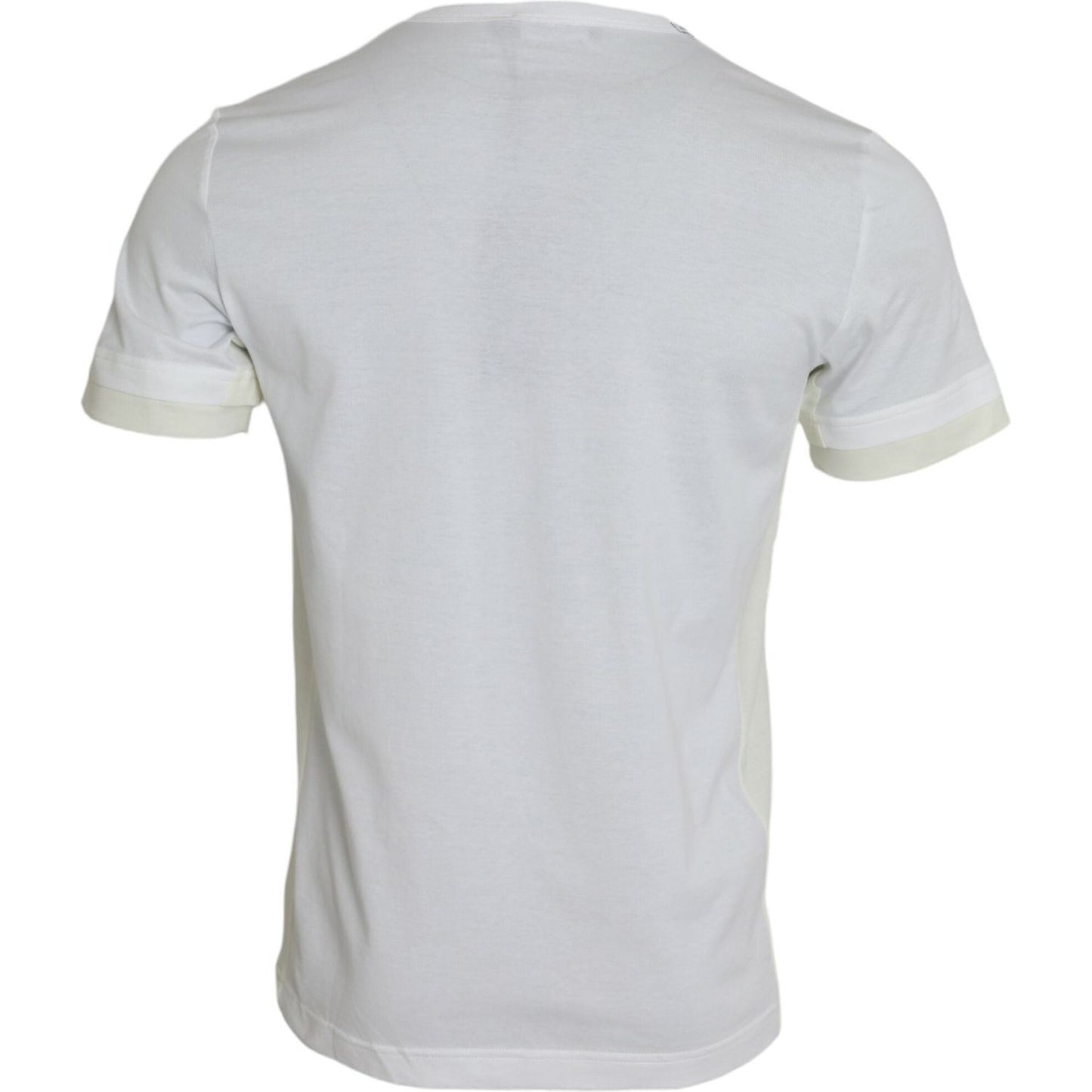 Dolce & Gabbana White Cotton Pocket Short Sleeves T-shirt Dolce & Gabbana Light Gray