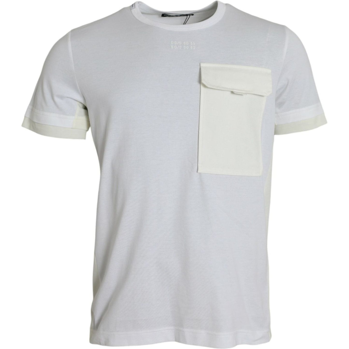 Dolce & Gabbana White Cotton Pocket Short Sleeves T-shirt Dolce & Gabbana Light Gray
