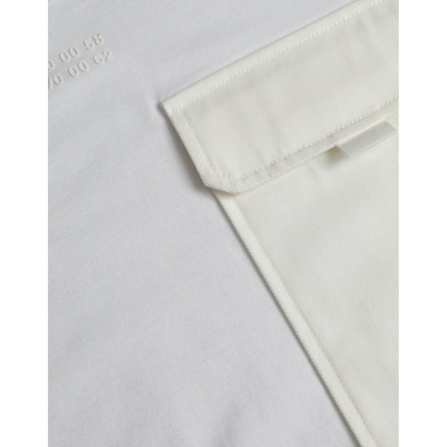 Dolce & Gabbana White Cotton Pocket Short Sleeves T-shirt Dolce & Gabbana Light Gray