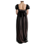 Dolce & Gabbana Black Pink Silk Long Shift Dress SIG60594-1