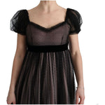 Dolce & Gabbana Black Pink Silk Long Shift Dress SIG60594-1
