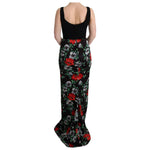 Dolce & Gabbana Multicolor Floral Print Stretch Sheath Long Dress SIG60623-1