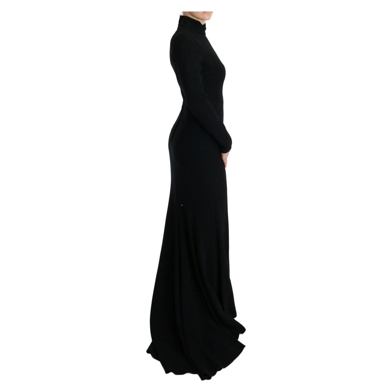 Dolce & Gabbana Black Stretch Long Gown Sheath Dress SIG60666-1