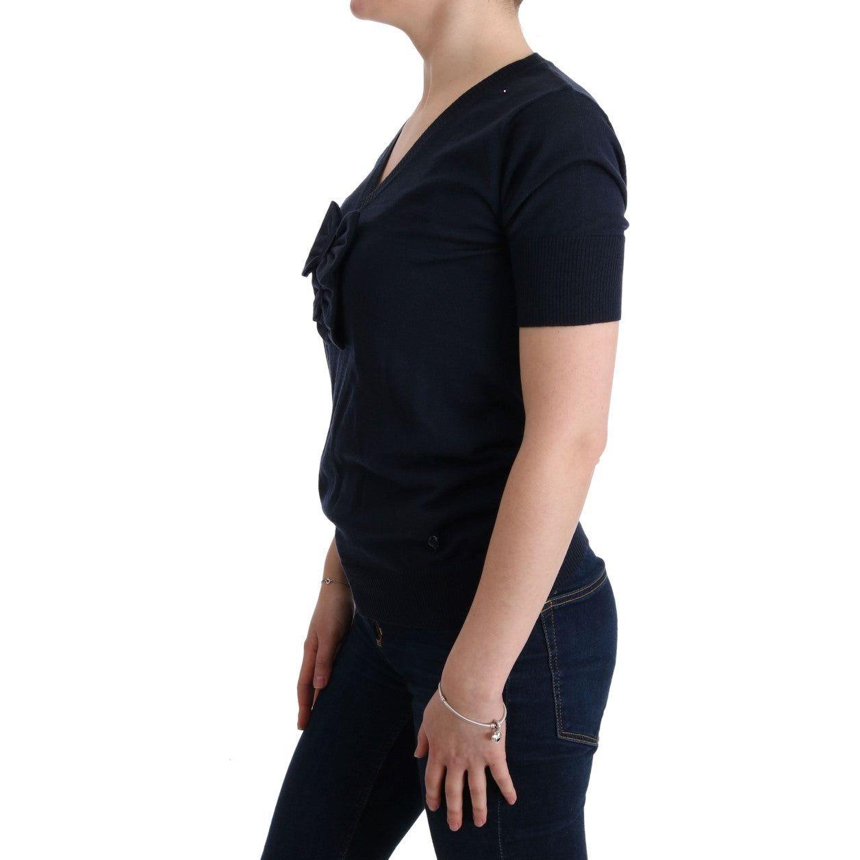 MARGHI LO' Blue 100% Lana Wool Blouse Top